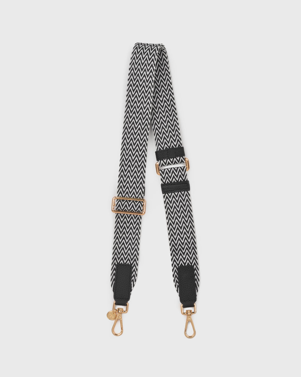 Webbing Bag Strap (Black/Zig Zag) - Tocco Toscano
