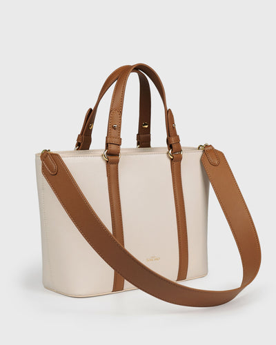 Hanna Top Handle (Cream), Vegan Leather, Side View