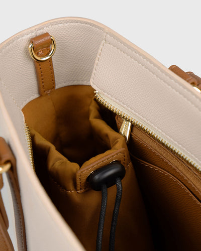 Hanna Top Handle (Cream), Vegan Leather, Interior View 2