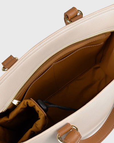 Hanna Top Handle (Cream), Vegan Leather, Interior View 3