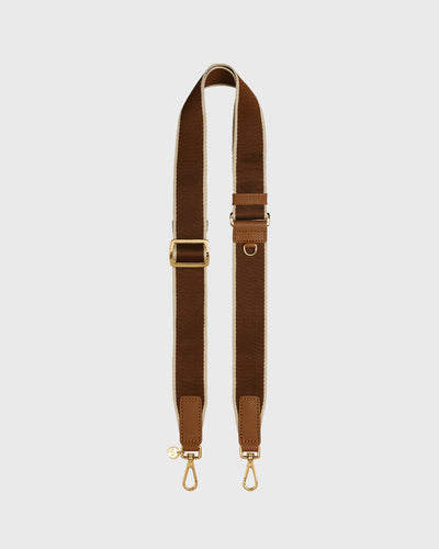 Webbing Bag Strap (Chocolate/Gold)