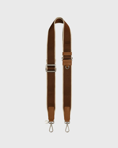 Webbing Bag Strap (Chocolate/Silver)