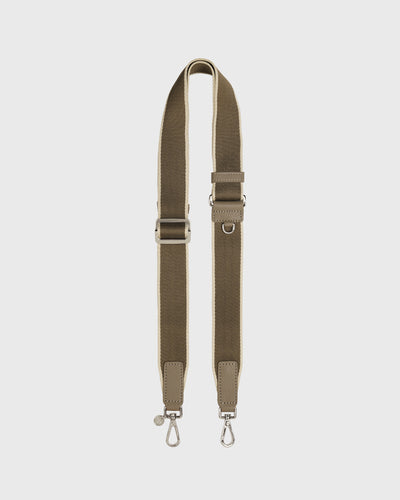 Webbing Bag Strap (Taupe/Silver)