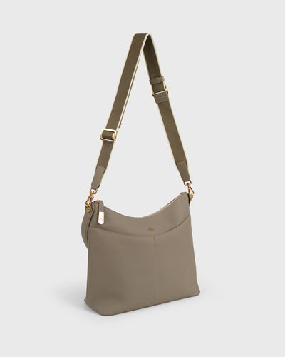 Webbing Bag Strap (Taupe/Gold)