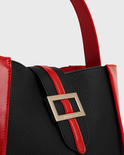 Mahjong Trapeze Bag (Black/Scarlet)