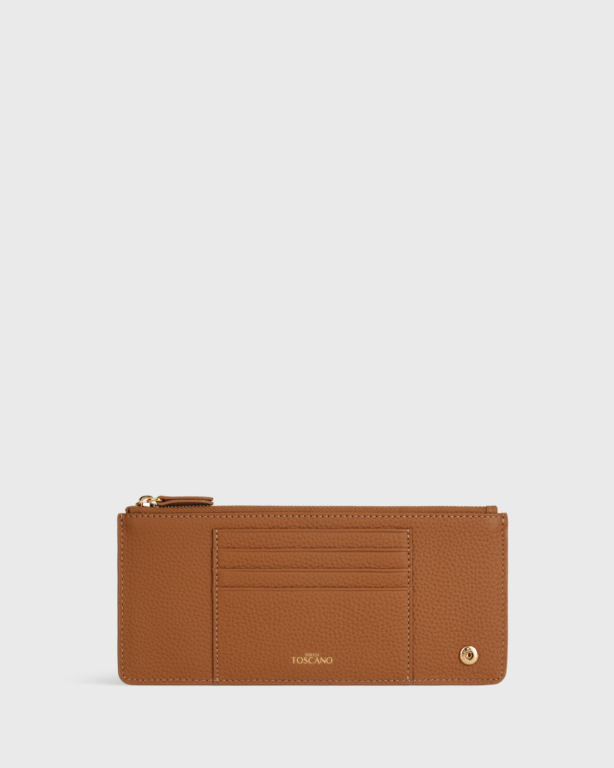 Aimee L-zip Wristlet Clutch (Camel)