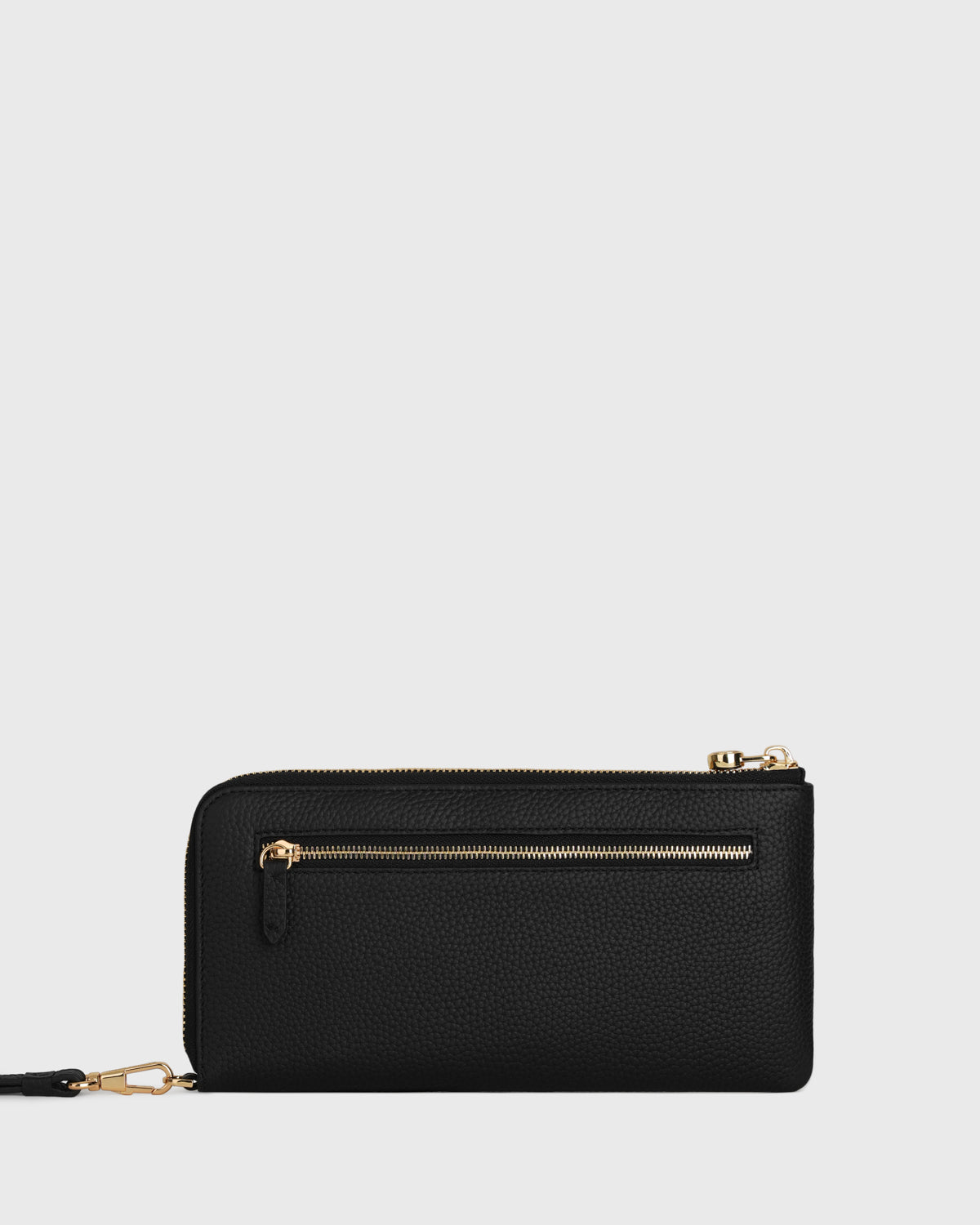 Aimee L-zip Wristlet Clutch (Black)