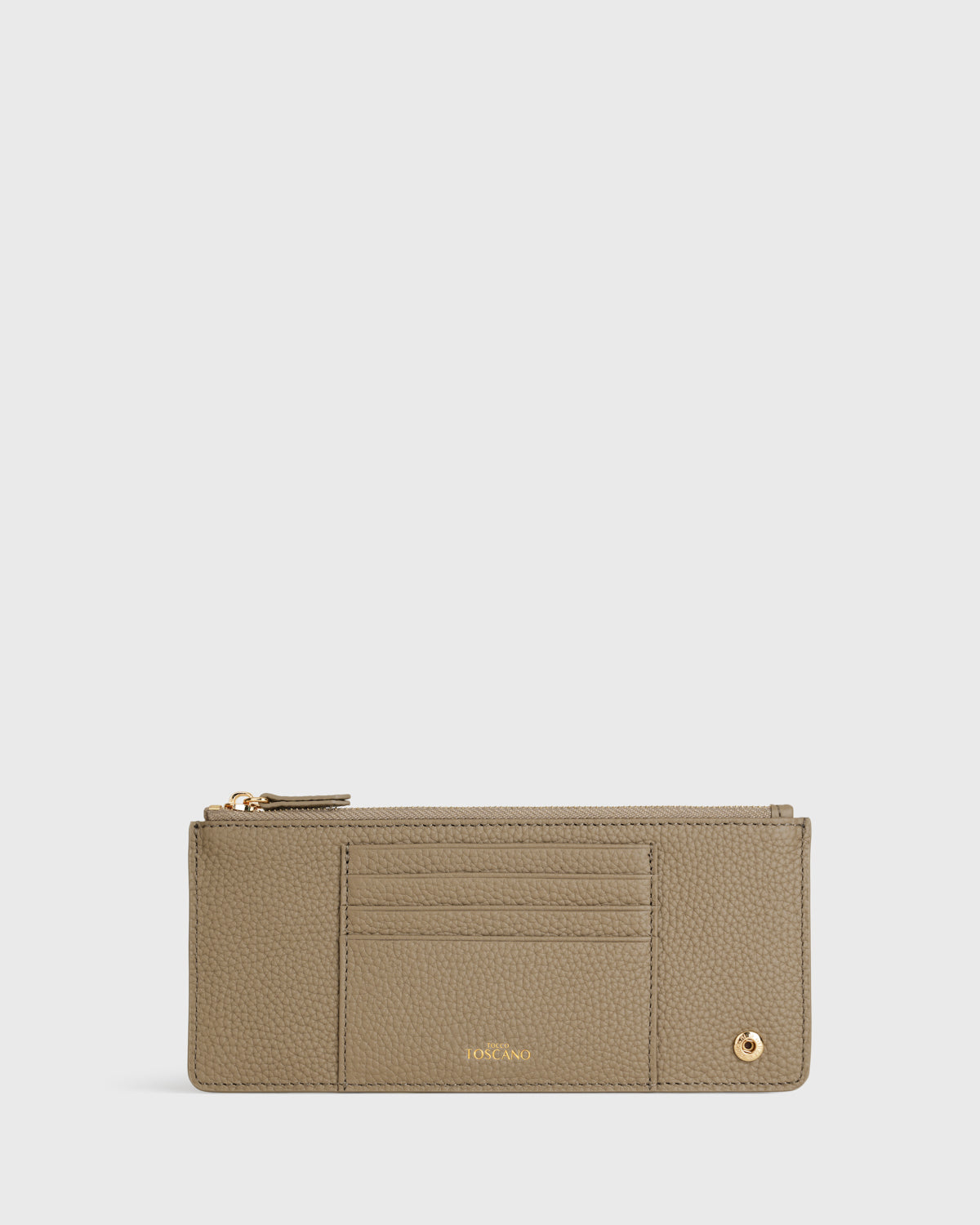 Aimee L-zip Wristlet Clutch (Taupe)