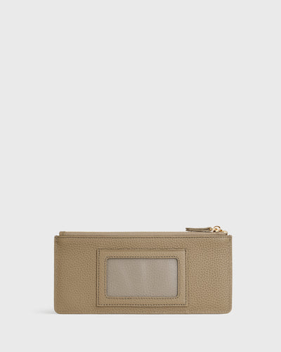 Aimee L-zip Wristlet Clutch (Taupe)