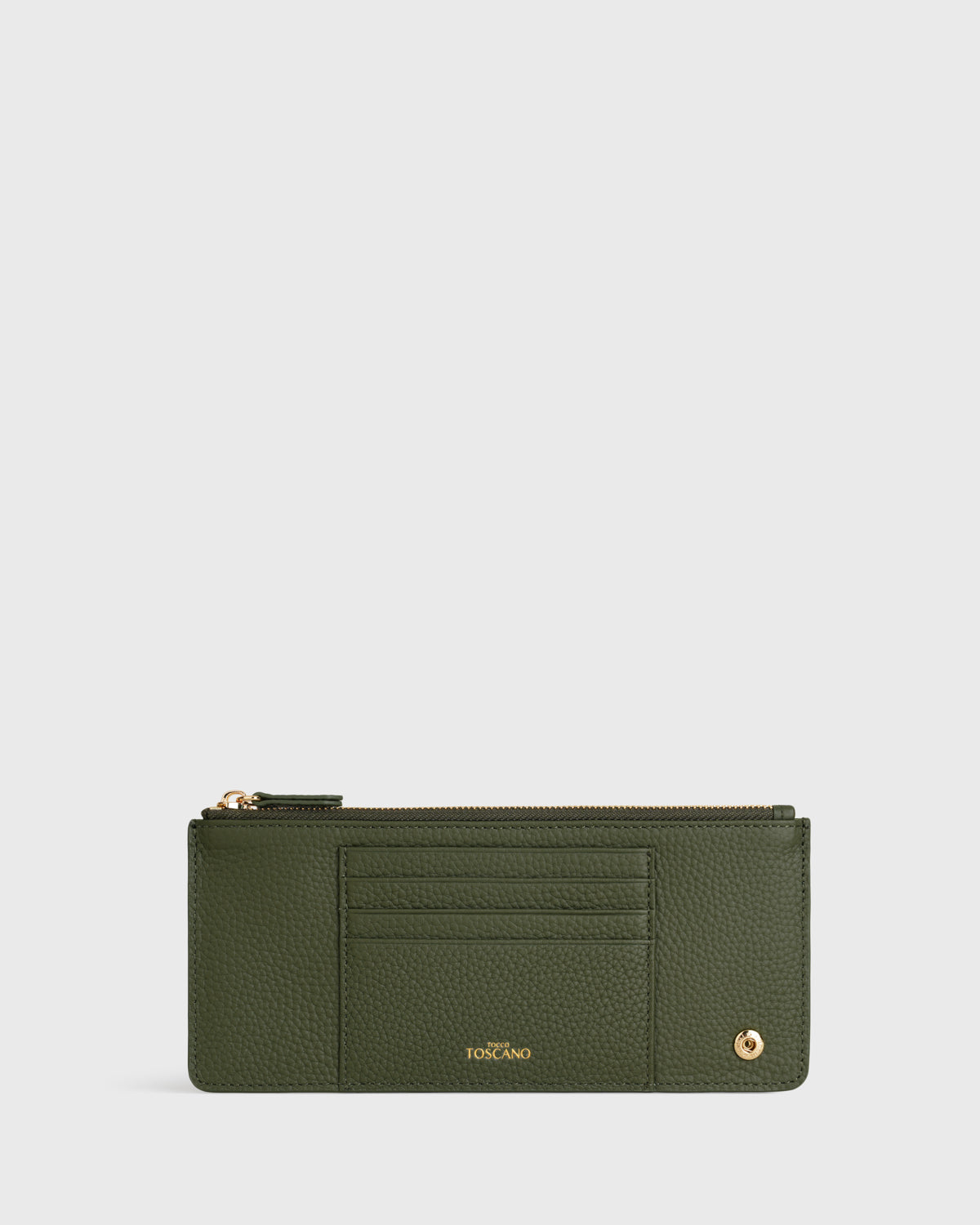 Aimee L-zip Wristlet Clutch (Olive)