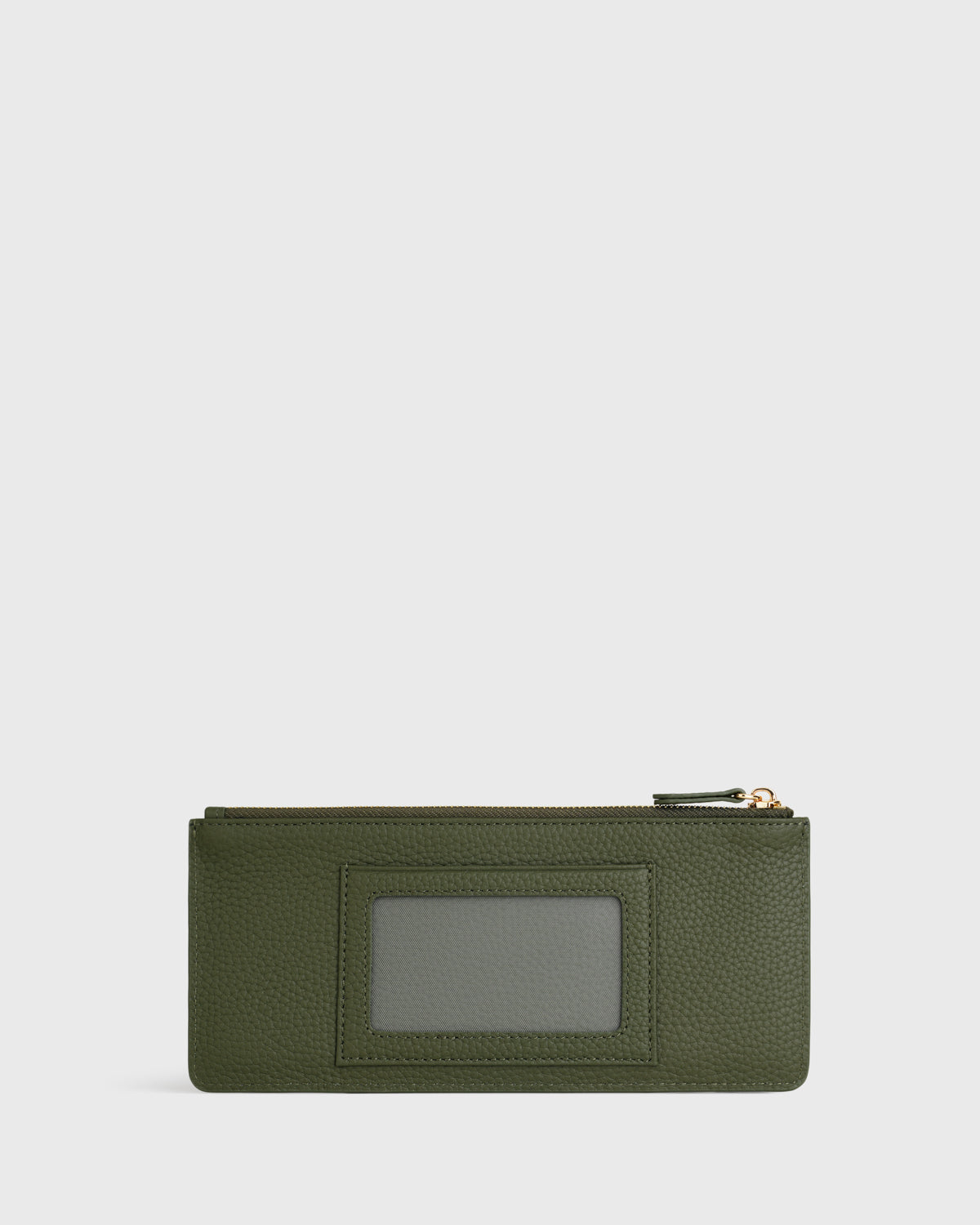 Aimee L-zip Wristlet Clutch (Olive)