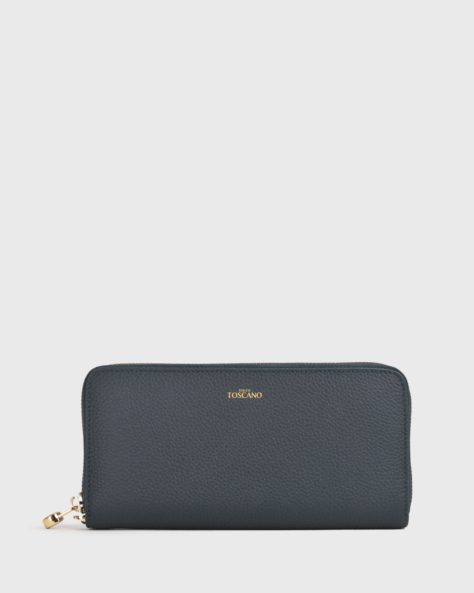 Aimee Zip Around Long Wallet (Navy)