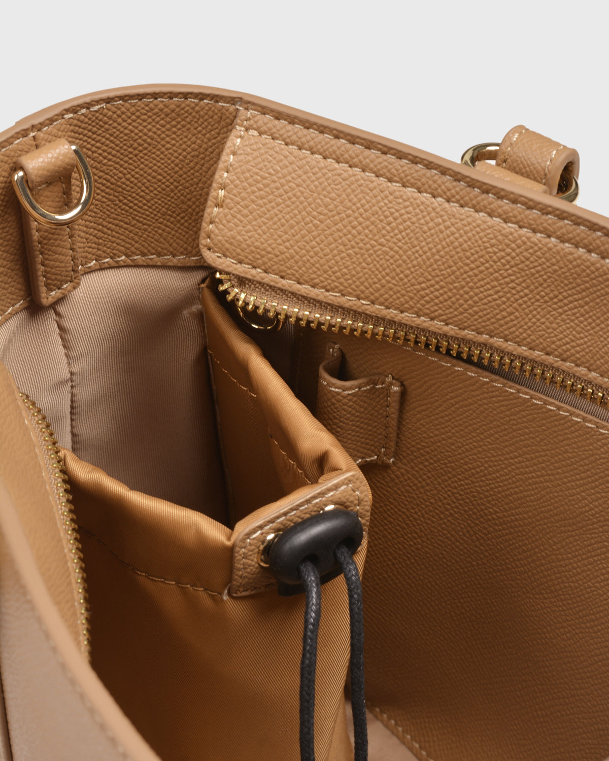 Hanna Top Handle (Brown), Vegan Leather, Interior View 3