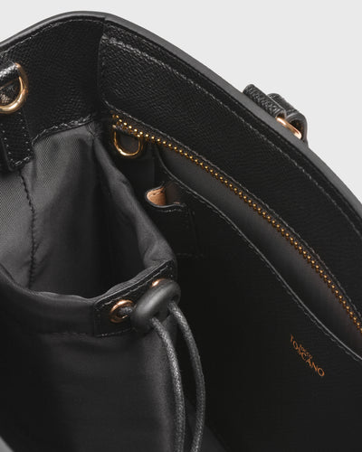 Hanna Top Handle (Black), Vegan Leather, Interior View 3