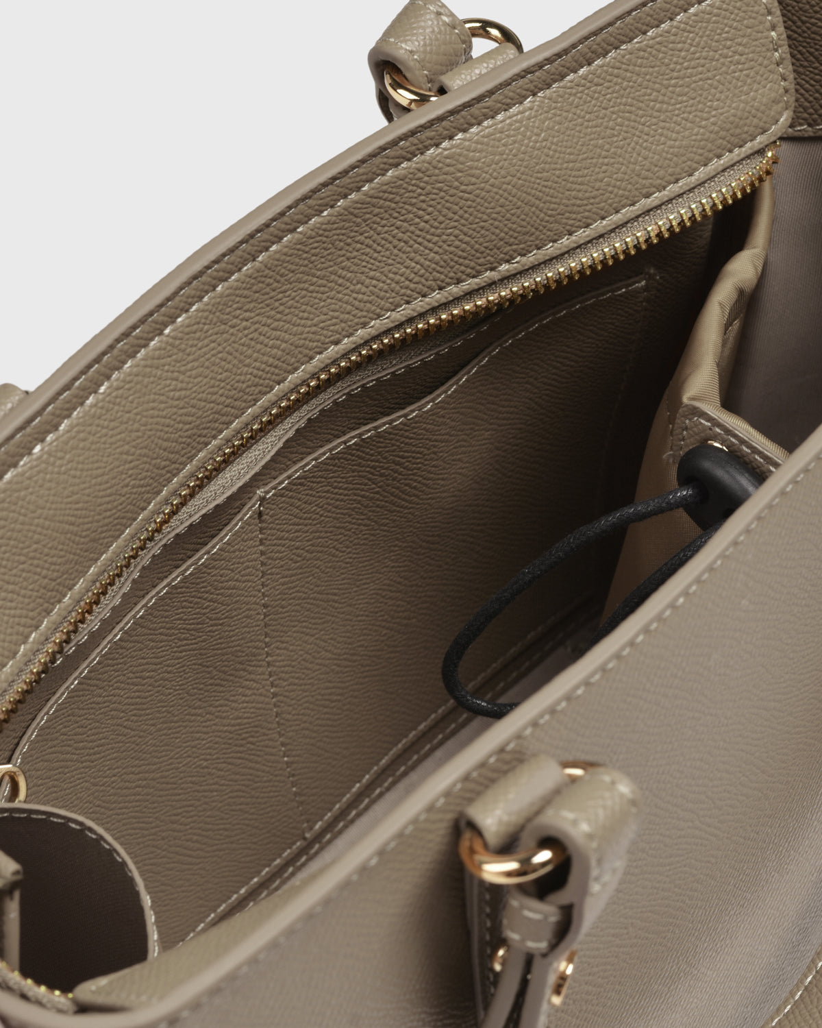 Hanna Top Handle (Grey), Vegan Leather, Interior View 2