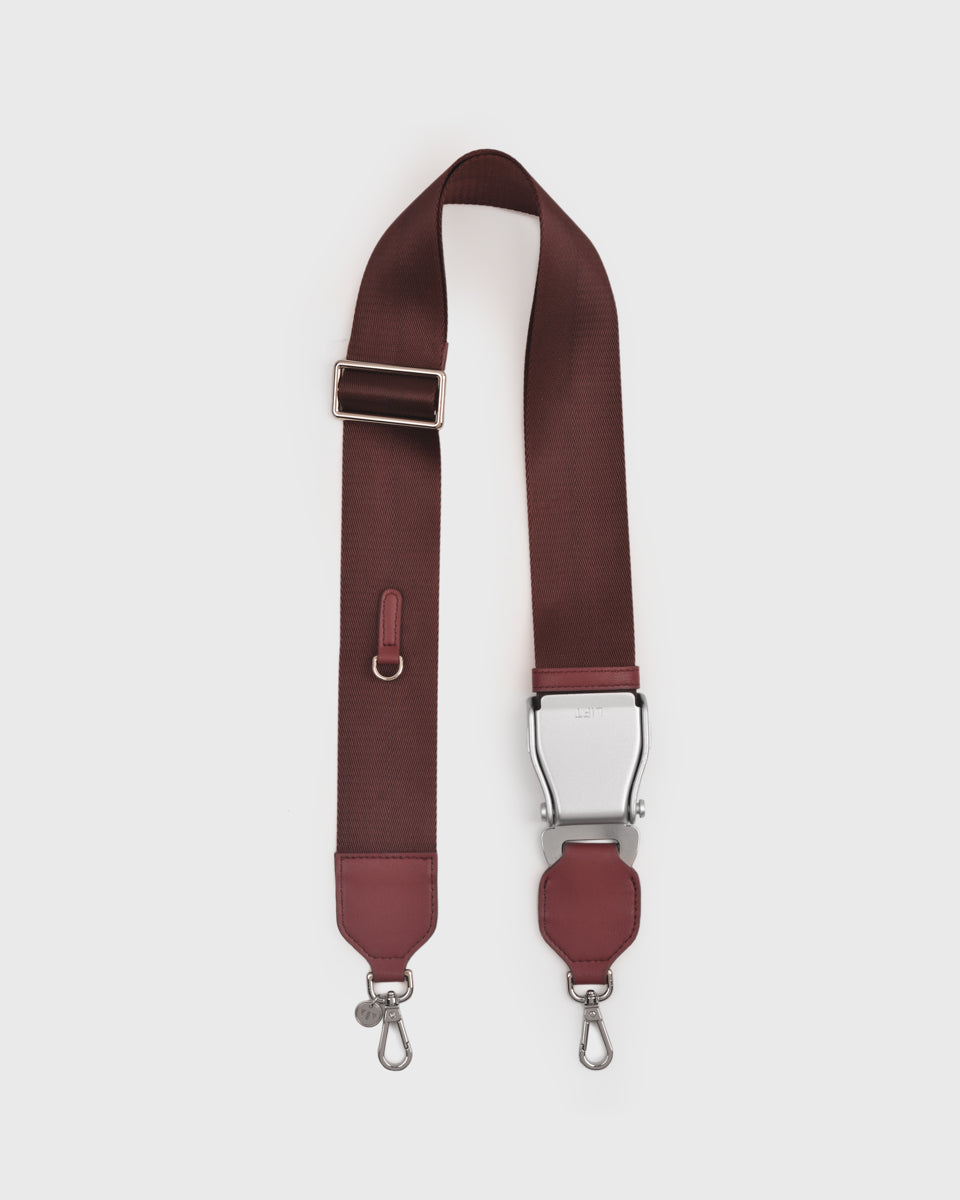 TOS x SIA Seat Belt Bag Strap (Burgundy/Silver)