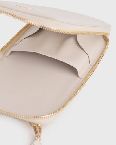 Iduna Mobile Phonebag (Cream), Vegan Leather, Interior View 2