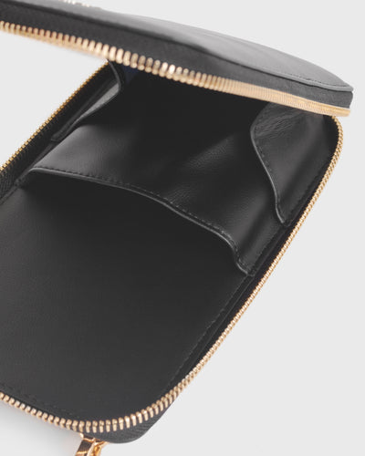 Iduna Mobile Phonebag (Black), Vegan Leather, Interior View 2