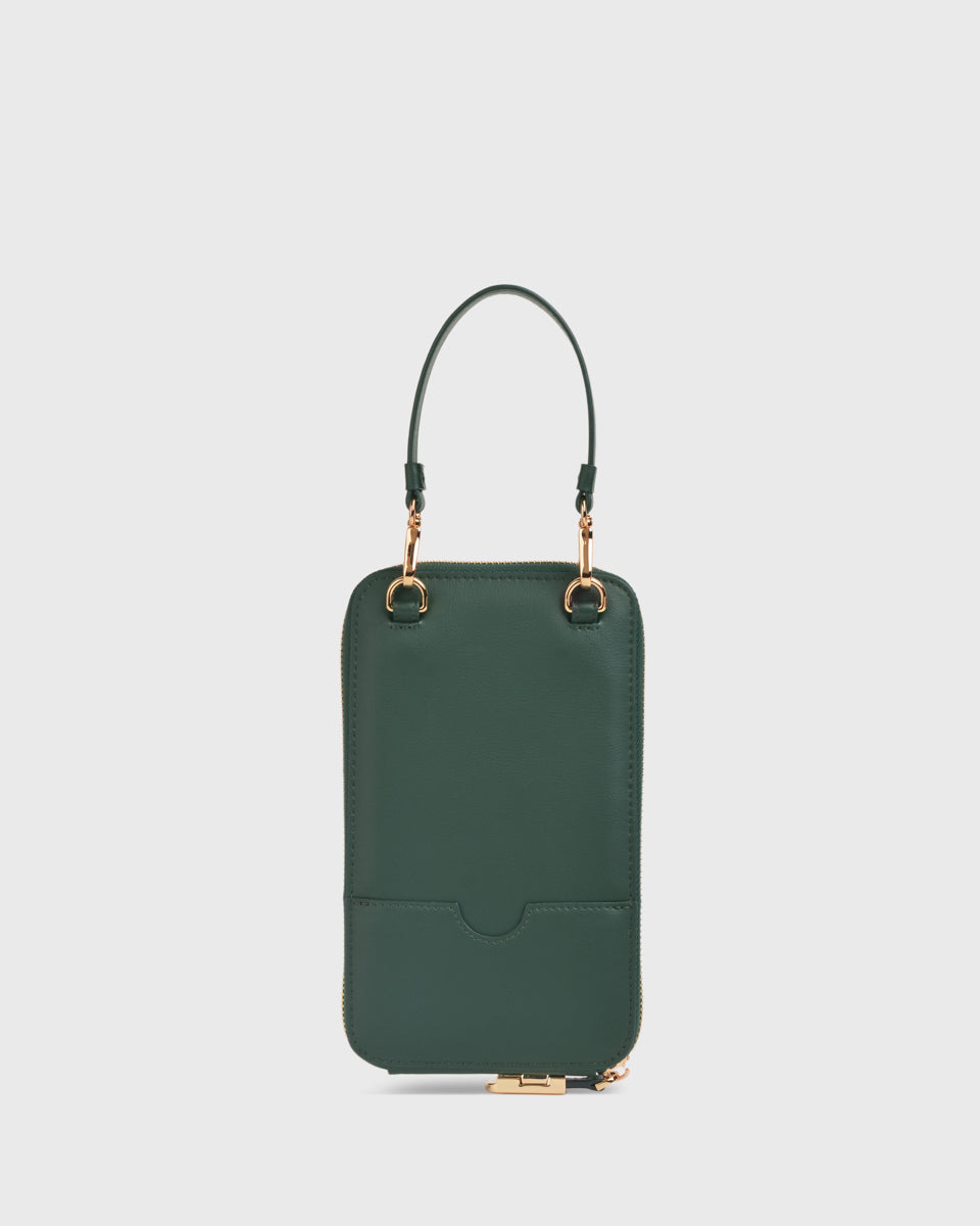 Iduna Mobile Phonebag (Forest), Vegan Leather, Back View