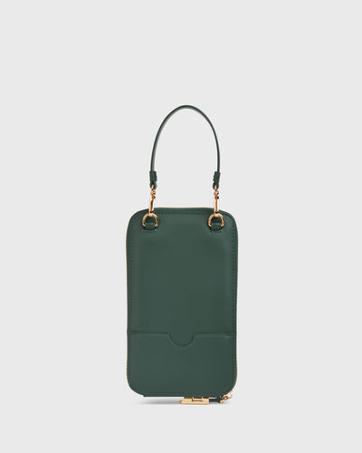 Iduna Mobile Phonebag (Forest), Vegan Leather, Back View