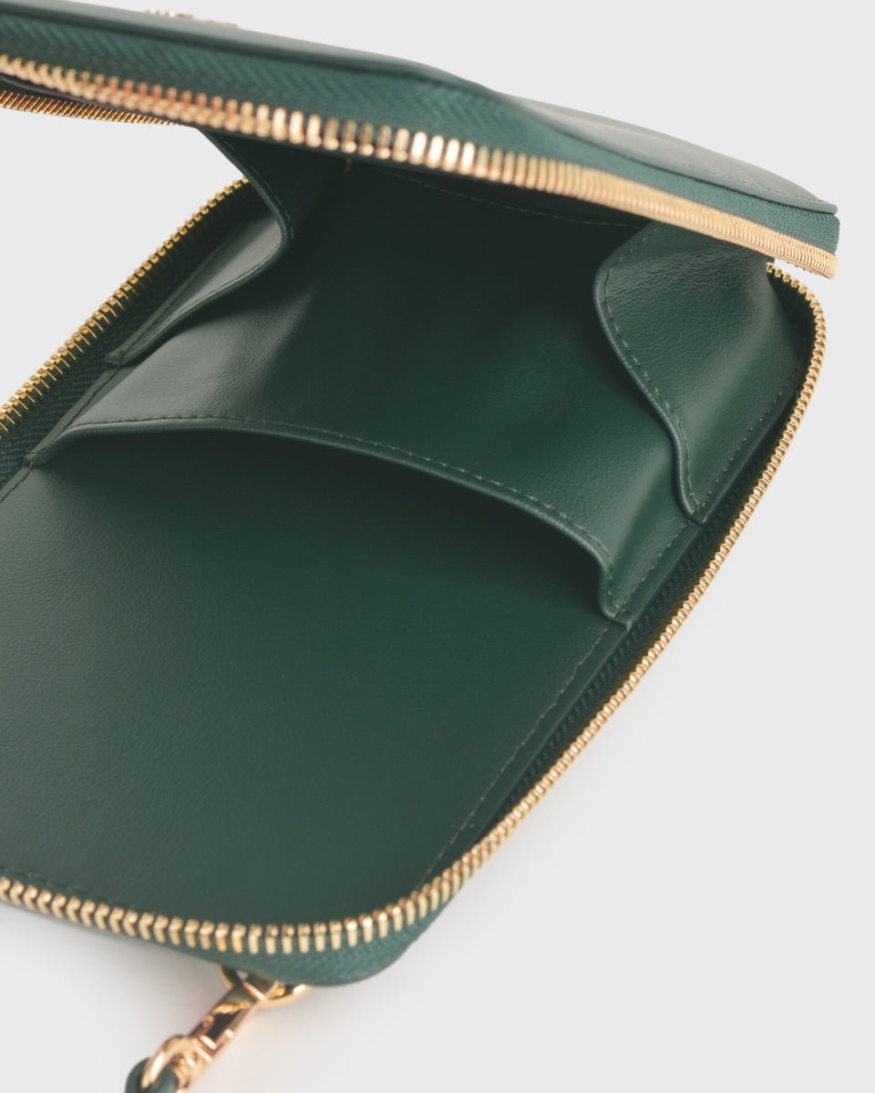 Iduna Mobile Phonebag (Forest), Vegan Leather, Interior View 2