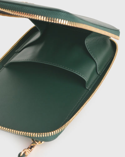 Iduna Mobile Phonebag (Forest), Vegan Leather, Interior View 2