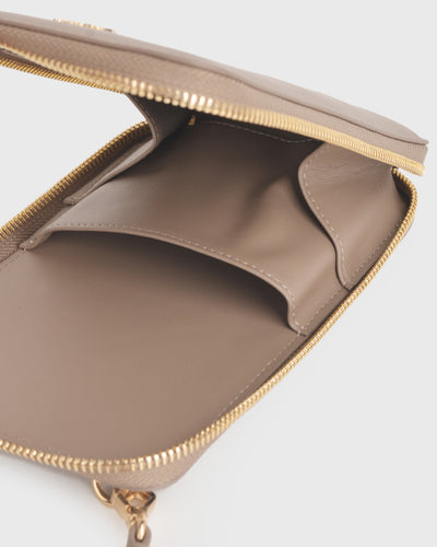 Iduna Mobile Phonebag (Taupe), Vegan Leather, Interior View 2