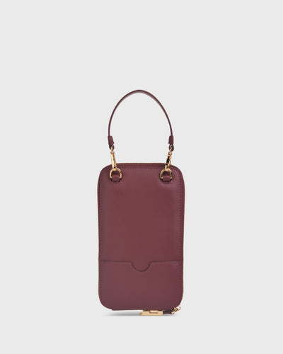 Iduna Mobile Phonebag (Wine), Vegan Leather, Back View